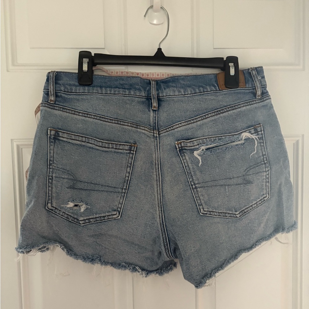 American Eagle Light Blue Distressed Jean Shorts - Picture 2 of 5